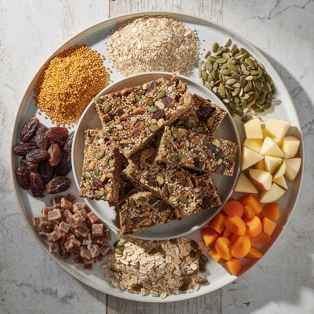 Crunchy Grain, Seed, and Dried Fruit Bars