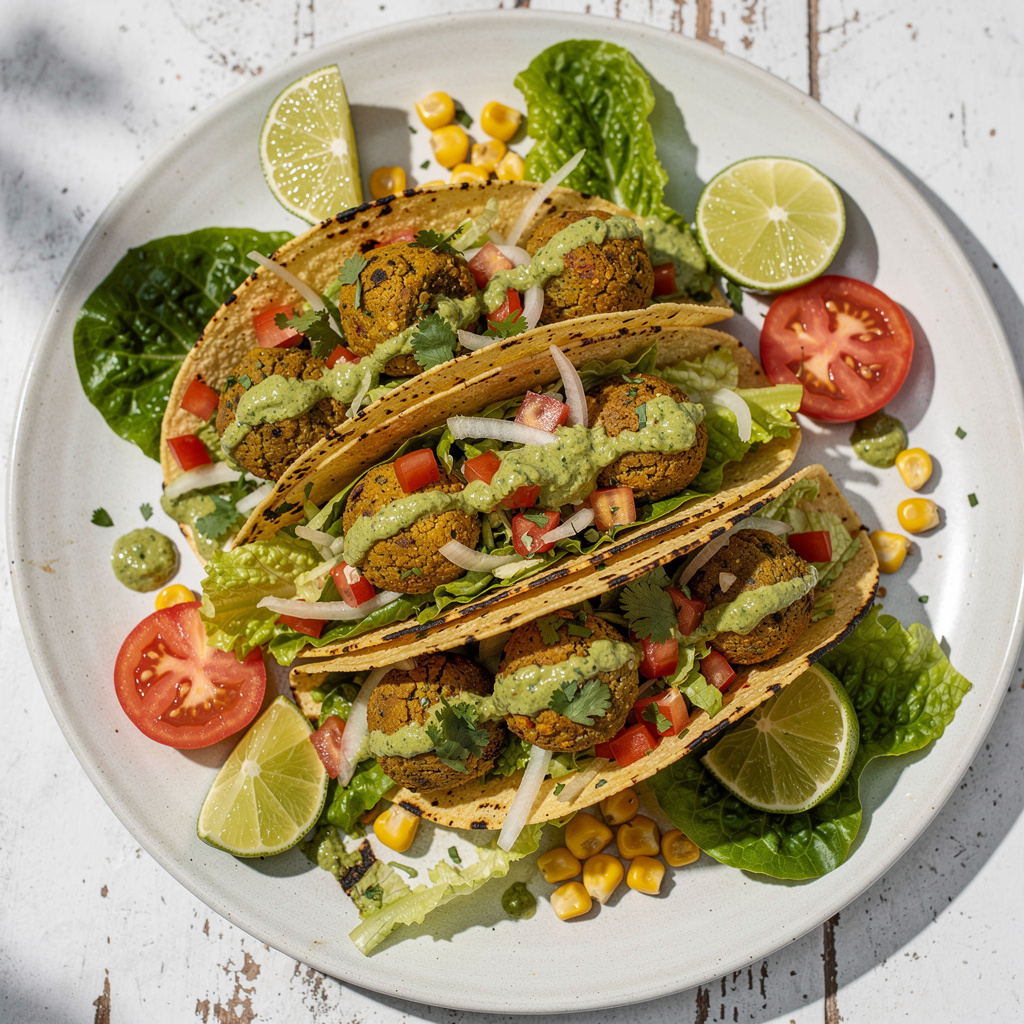 Crunchy Plant-Based Falafel Tacos