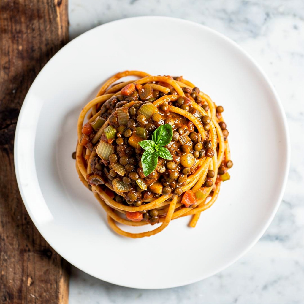Hearty Lentil Ragu with Penne