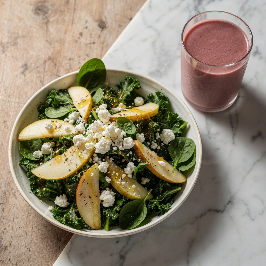 Kale, Pear & Feta Salad