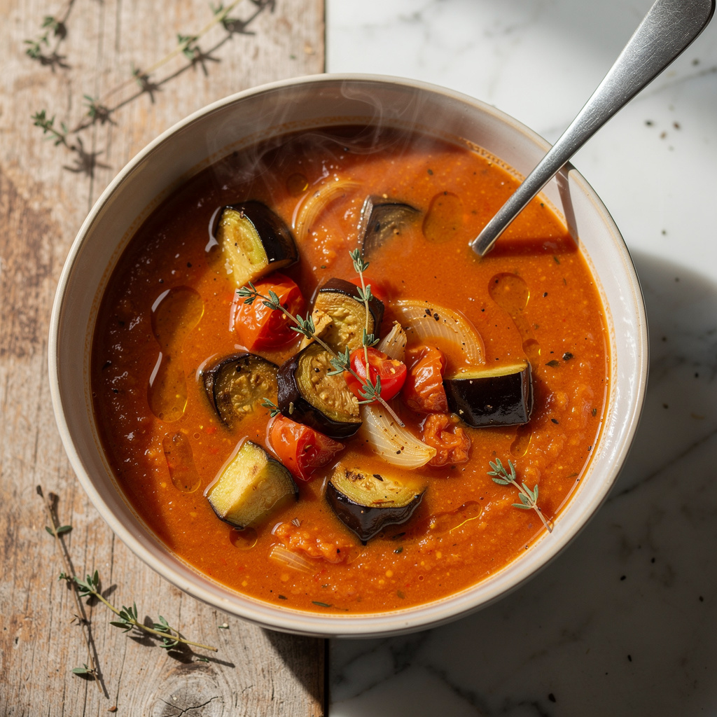Roasted Tomato and Eggplant Soup