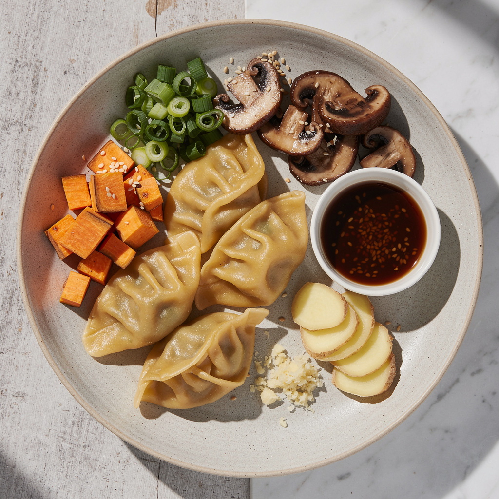 Sweet Potato and Shiitake Mushroom Dumplings