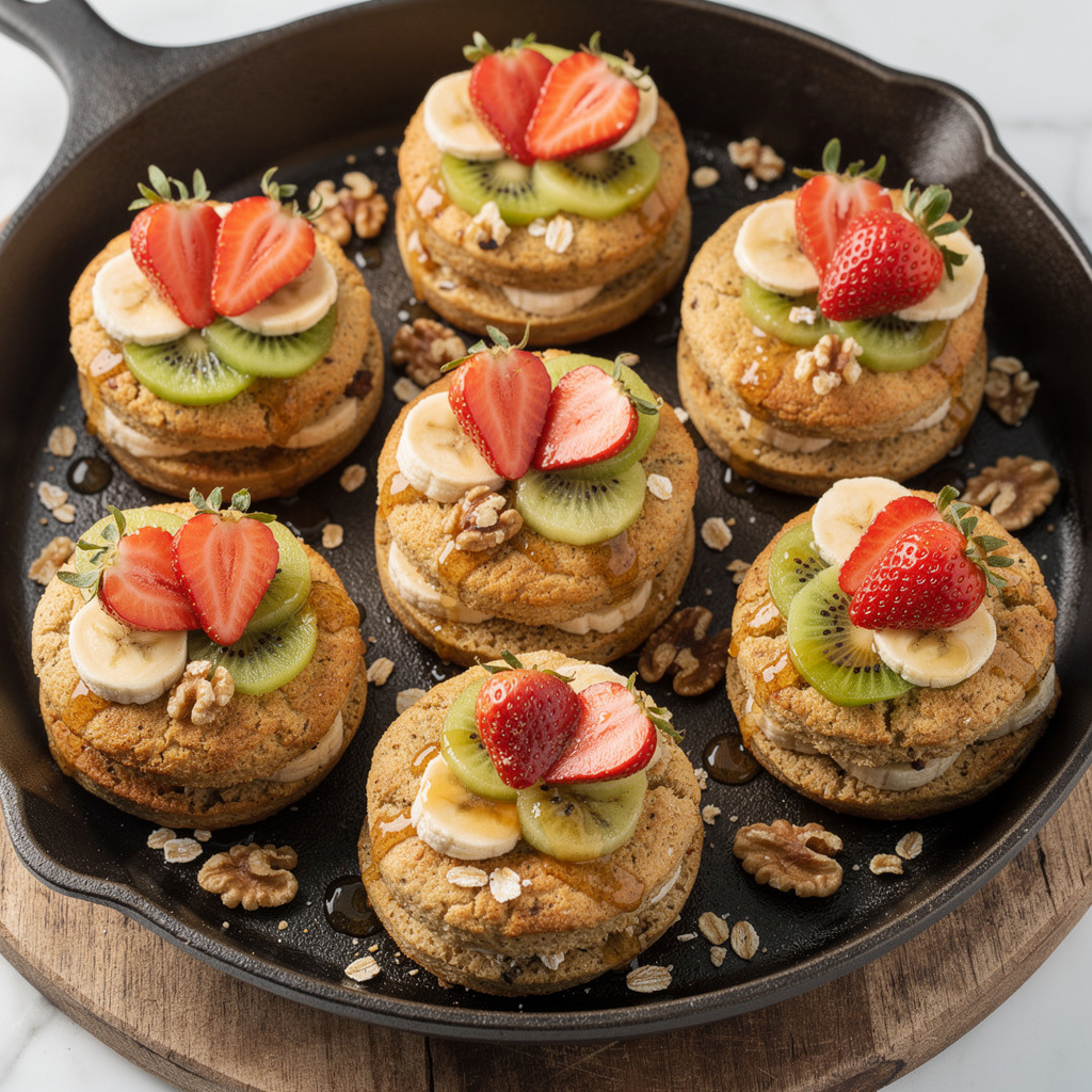 Walnut Biscuit Stacked Fruit Appetizers