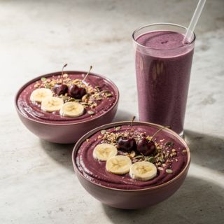 Cherry and Acai Smoothie Bowls
