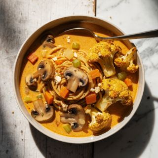 Coconut Curry Noodle Bowls with Mushrooms