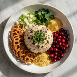 Cranberry Hummus Vegan Cheese Ball
