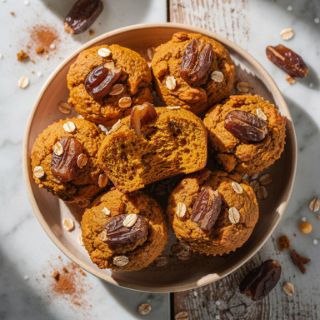 Healthy Pumpkin Oatmeal Muffins (Fruit-sweetened!)