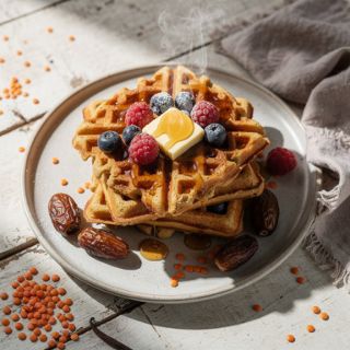 Red Lentil Waffles (Breakfast)