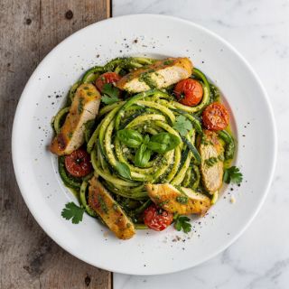 Pesto Chicken Zucchini Noodles