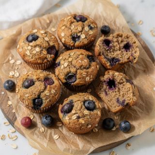 Healthy Blueberry Banana Muffins